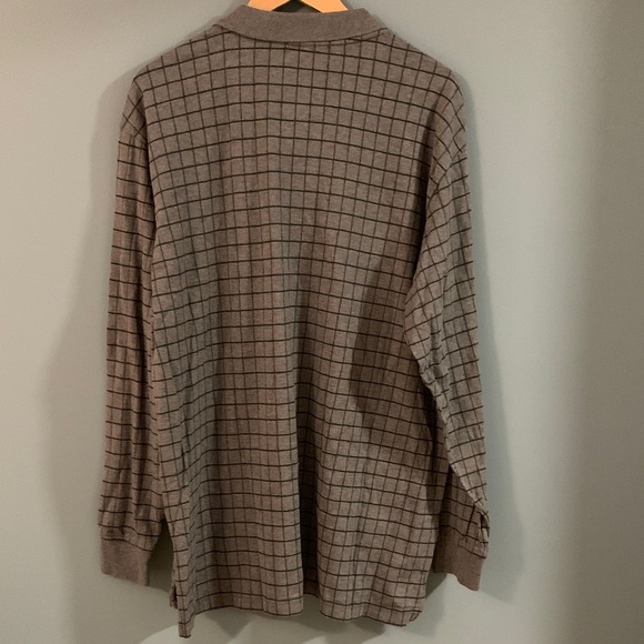 Daniel Cremieux Men's Grey and Blue Windowpane Long-Sleeve Polo 100% cotton - Picture 4 of 6